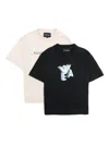 Emporio Armani Set Of 2 Cotton Logo T-shirts In 黑色
