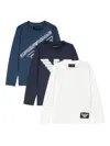 Emporio Armani Logo-print T-shirt (set Of Three) In 蓝色