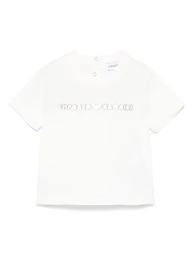 Emporio Armani Babies' Logo-print T-shirt In White
