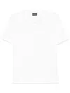 Emporio Armani White Logo Embroidery T-shirt In White