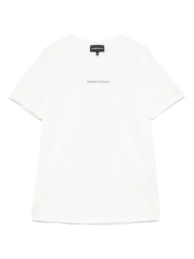 Emporio Armani Kids' Logo T-shirt In White