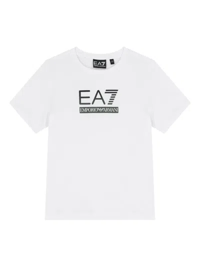 Emporio Armani Kids' Logo-print T-shirt In White