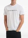 Emporio Armani Pima-jersey T-shirt With Logo Print In White