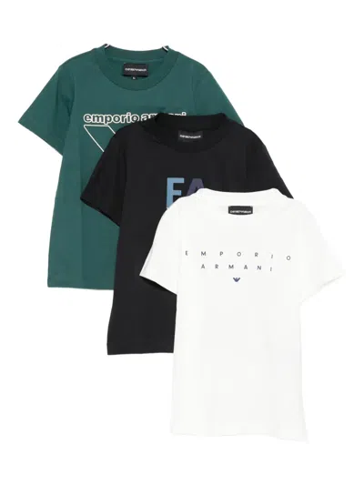 Emporio Armani Logo-print T-shirts (pack Of Three) In Multi