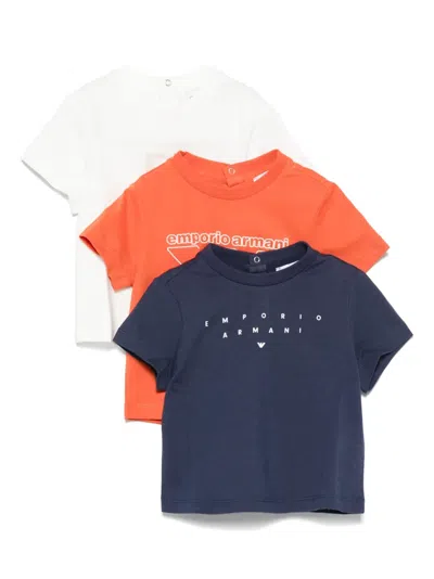 Emporio Armani Babies' Logo-print T-shirts (pack Of Three) In Multi