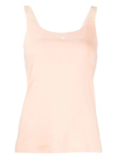 Emporio Armani Logo-print Tank Top In Pink
