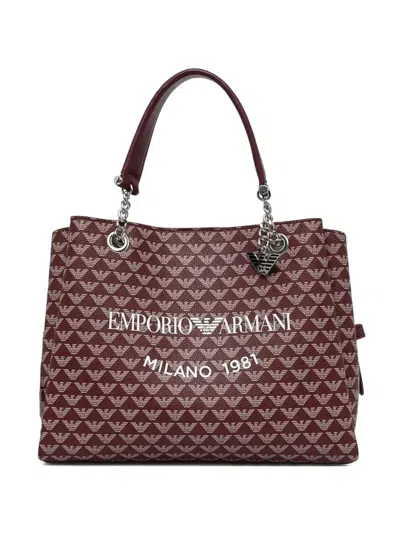 Emporio Armani Logo-print Tote Bag In Red