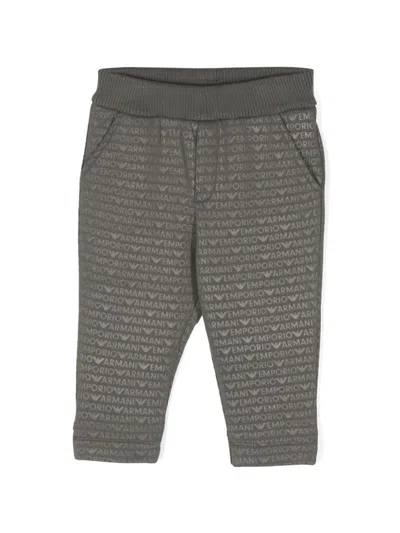 Emporio Armani Babies' Logo-print Track Pants In Green