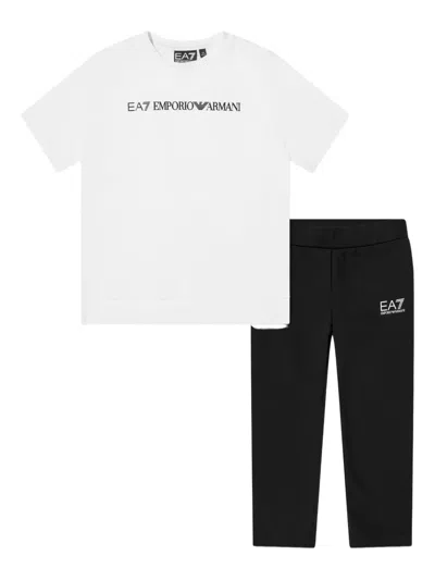 Emporio Armani Kids' Logo-print Tracksuit In White