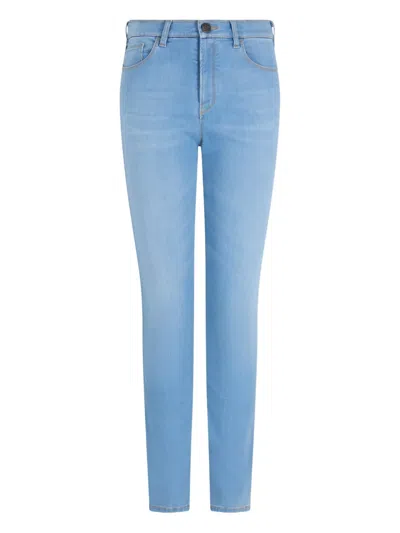 Emporio Armani Logo-print Trousers In Blue