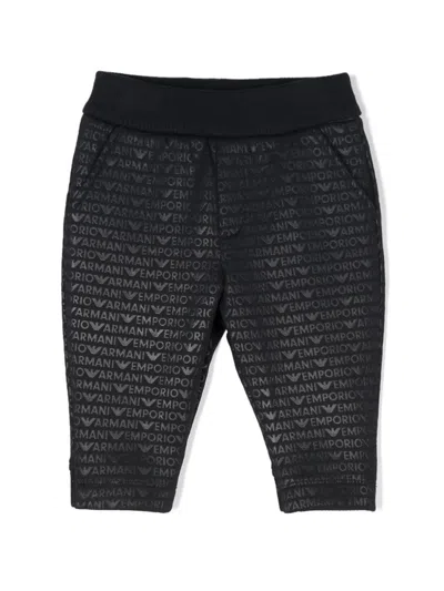 Emporio Armani Babies' Logo-print Trousers In Blue