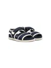 Emporio Armani Logo-print Twill Sandals In Blue