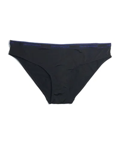 Emporio Armani Logo Printed Briefs Pants In Black