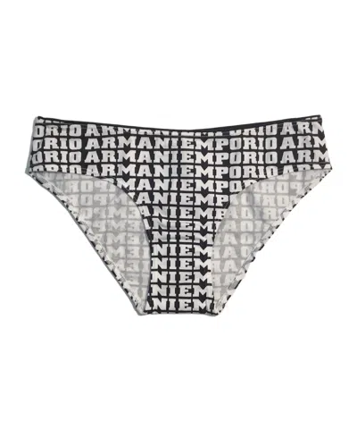 Emporio Armani Logo Printed Briefs Pants In Gray