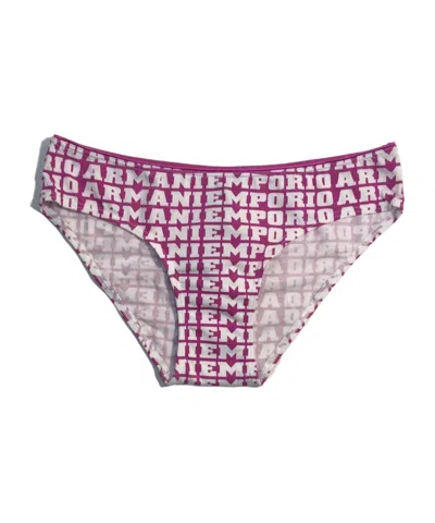 Emporio Armani Logo Printed Briefs Pants In Pink