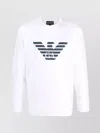 Emporio Armani Logo Print Long-sleeved Sweatshirt In White