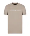 Emporio Armani Pima-jersey T-shirt With Logo Print In Nude