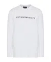 Emporio Armani Logo Print Long-sleeved Sweatshirt In White