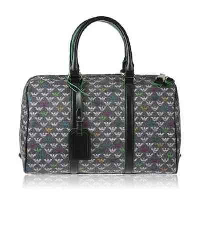 Emporio Armani Logo Printed Handbag In Black
