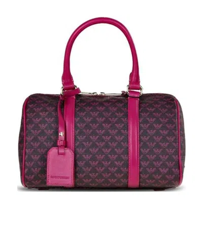 Emporio Armani Logo Printed Handbag In Black