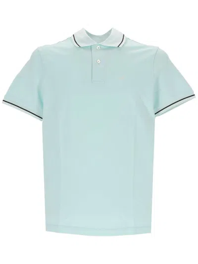 Emporio Armani Logo Printed Short Sleeved Polo Shirt In Green