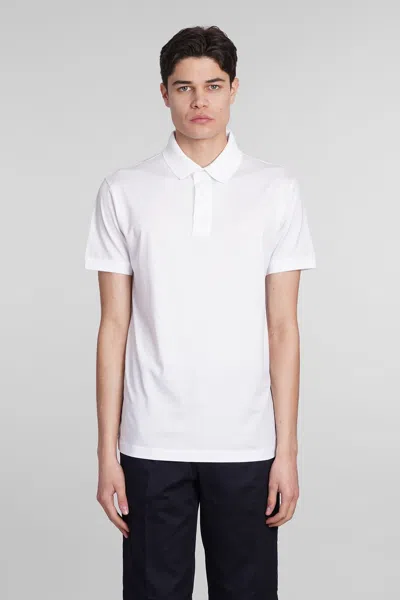 Emporio Armani Logo Printed Short-sleeved Polo Shirt In White