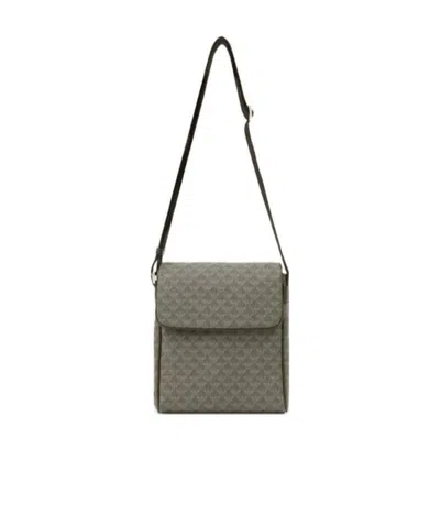 Emporio Armani Logo Printed Shoulder Bag In Gray