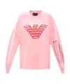 Emporio Armani Logo Printed Sweater In Pink