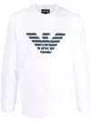 Emporio Armani Logo Print Long-sleeved Sweatshirt In White