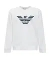 Emporio Armani Logo Print Long-sleeved Sweatshirt In White
