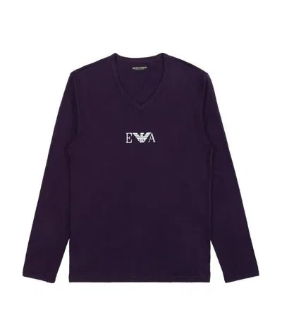 Emporio Armani Logo Printed T-shirt In Black