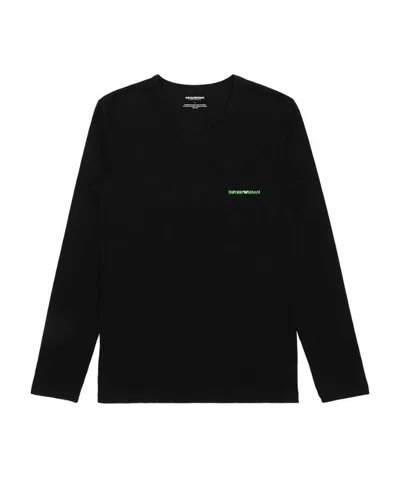 Emporio Armani Logo Printed T-shirt In Black