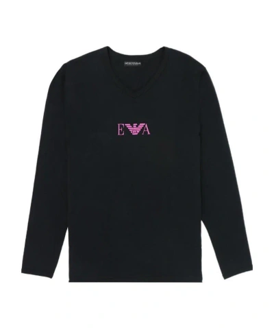 Emporio Armani Logo Printed T-shirt In Black