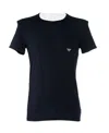 Emporio Armani Official Store Asv T-shirt Aus Jersey-lyocell-mischung Mit Zweifarbigem Mikroadler In Black