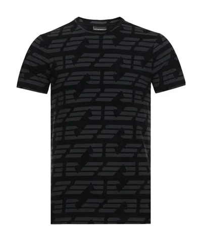 Emporio Armani Logo Printed T-shirt In Black