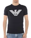 Emporio Armani Black Crewneck T-shirt With Logo Embroidery On The Front In Black