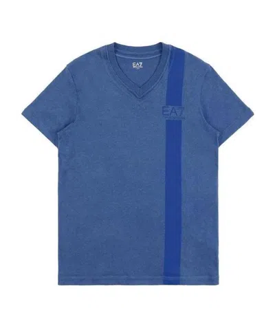 Emporio Armani Logo Printed T-shirt In Blue