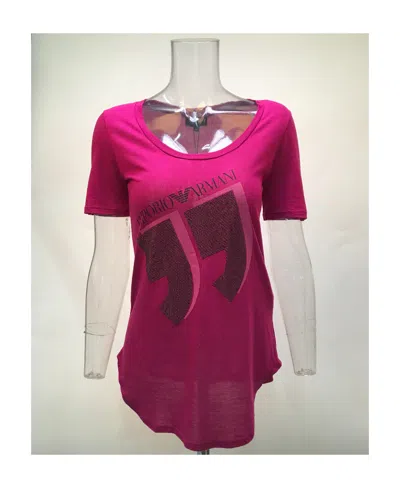 Emporio Armani Logo Printed T-shirt In Red