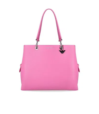 Emporio Armani Logo Printed Tote Bag In Pink