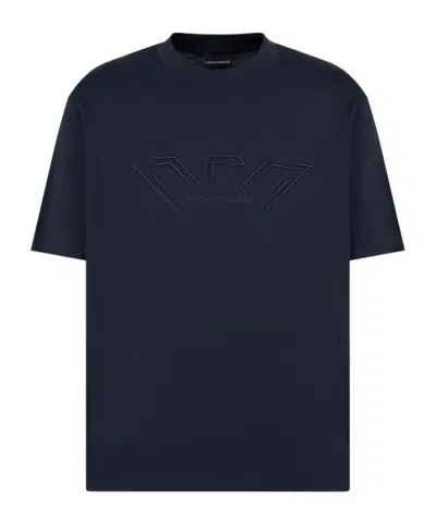 Emporio Armani Official Store Regular Fit T-shirts In Navy Blue