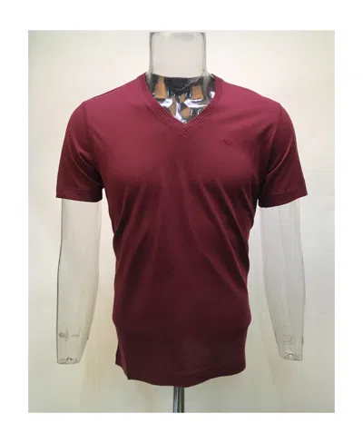 Emporio Armani Logo Rib T-shirt In Red