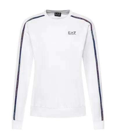 Emporio Armani Logo Round-necked Sweater In White