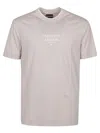 Emporio Armani Logo-rubberised Cotton T-shirt In 象牙色