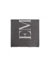 Emporio Armani Logo Wool Scarf In Black