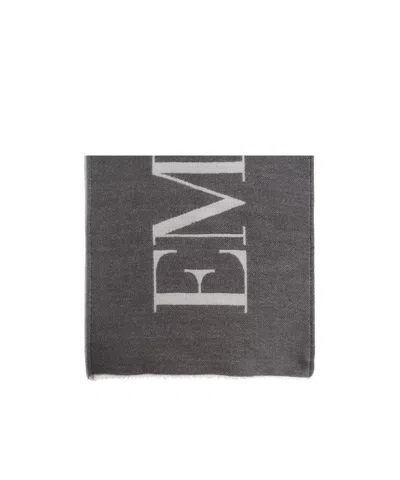 EMPORIO ARMANI LOGO WOOL SCARF