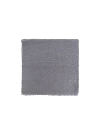 EMPORIO ARMANI HERRINGBONE WOOL SCARF