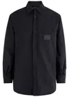 Emporio Armani Logo Shell Overshirt In Navy