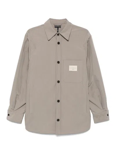 Emporio Armani Logo Shirt In Gray