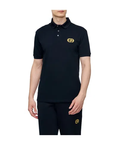 Emporio Armani Logo Short-sleeved Polo Shirt In Black