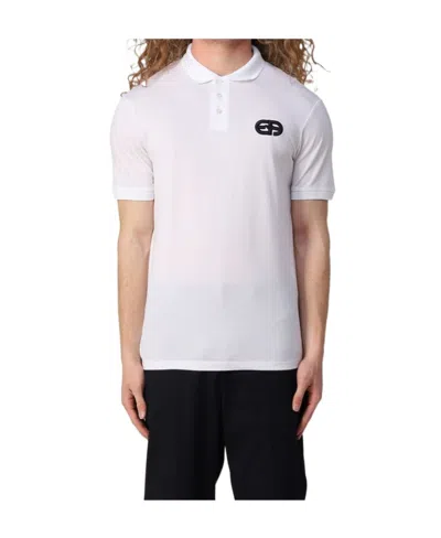 Emporio Armani Logo Short-sleeved Polo Shirt In White